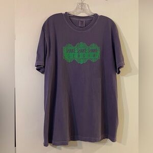 SHAKE SHAKE SHAKE SENORA Comfort Colors Purple Tee with Green Graphic Sz L